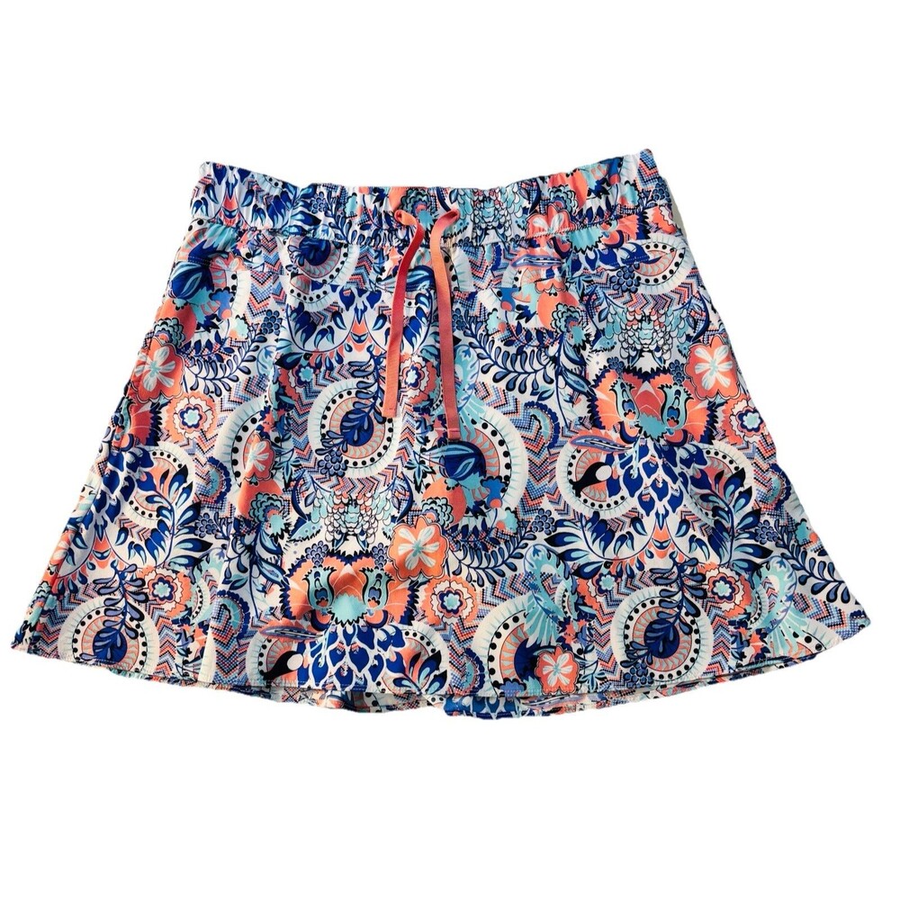 Talbots Multicolor Floral Skort M/P Drawstring Golf Tennis Pickleball